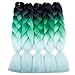 Forevery Braiding Hair 24”Jumbo Box Braids Color Braiding Hair 5PCS Green Braiding Hair Kanekalon Jumbo Braiding Green Hair Braids (24