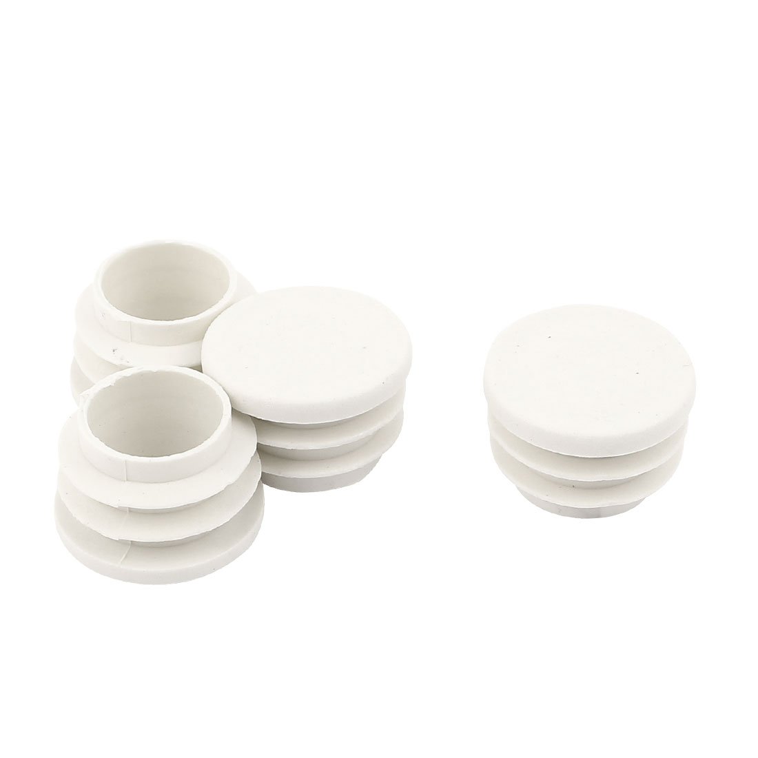 sourcingmap Plastic Home Round Blanking End Covers Tube Insert Bung 24mm Dia 4 Pcs White