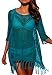 DQdq Women's Crochet Tassel Bathing Suit Cover Up