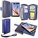 S6 Case, Galaxy S6 Case, Cellularvilla Galaxy S6 [Wallet Bag] Case, Pu Leather Flip [7 Card Slots] [Purse] Case, [Zipper Wallet] [Magnetic Detachable] Back Cover for Samsung Galaxy S6 (Midnight Blue)