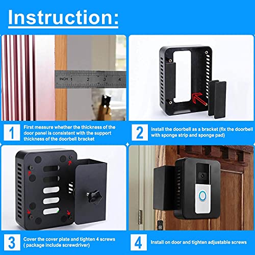 AntiTheft Video Doorbell Mount, NoDrill Ring Camera Doorbell Bracket