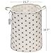 Sea Team 19.7 Inches Large Sized Waterproof Coating Ramie Cotton Fabric Folding Laundry Hamper Bucket Cylindric Burlap Canvas Storage Basket with Stylish Stars Design (19.7