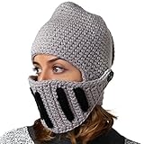 Benmashun Hat Unisex Knitted Cap Roman Knight Helmet Visor Beanie