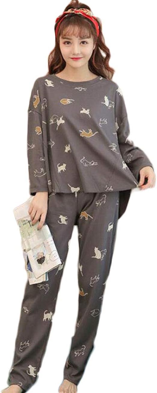 ジュタオピン レディース パジャマ レディース 長袖 綿100 冬用 かわいい 秋 冬 大きいサイズ 3l 上下セット ルームウェア パジャマレディース ロング丈 人気 秋冬 レディス 冬 部屋着 ゆったり パジャマ ルームウェアセット 通販 Amazon