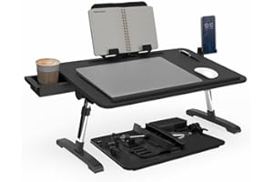 LIMITLESS INNOVATIONS Limitless TotalDesk Portable Modern Workstation and Lap Desk with Adjustable Height & Tilt (Black)