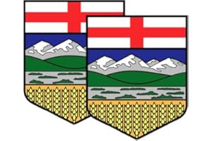 2 PACK: Large Canada Provinces Coat of Arms Flag Sticker Canadian Emblem Decal, for Car Truck Home Office Laptop Bumper Windo