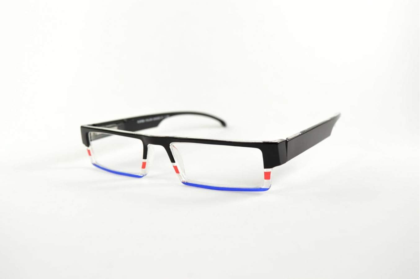 K-EYES Lunettes Loupes Rectangulaires Homme - 6 Dioptries - Branches Flexibles - Anti-Rayures - Modèle K40