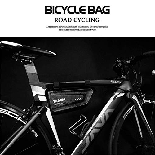 Sodoop Mountain Bike Bag, Rainproof Road Bicycle Zipper Frame Bag,1.5L Capacity,Sport Cycling Front Top Tube Hard Shell Tools Storage Panniers Pack Strap Triangle Saddle Frame Pouch Accessories