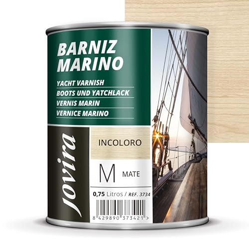 JOVIRA PINTURAS Vernice marina. Per legno esterno-interno, incolore-trasparente. Particolare resistenza in ambiente marino. (750 Millilitri, Opaco)