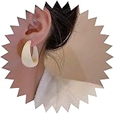 Iaceble Boho Colorful Chunky Hoop Earrings Acrylic Circle Hoop Earrings Blue Circle Dangle Earrings Candy Color C Shape Earrings Jewelry for Women