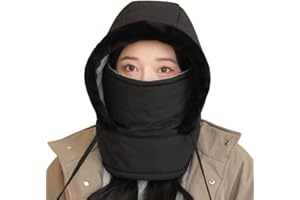 Plush-Lined Thickened Thermal Hat with Face Mask for Men and Women, Winter Warm Windproof Cap Scarf