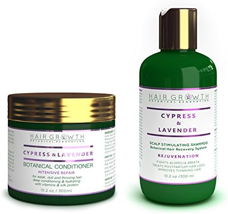 STEPS 2 & 3 Value Set: Cypress - Lavender Natural Hair Growth Shampoo and Anti Hair Loss Conditioner For Hair Loss and Hair Thinning Prevention