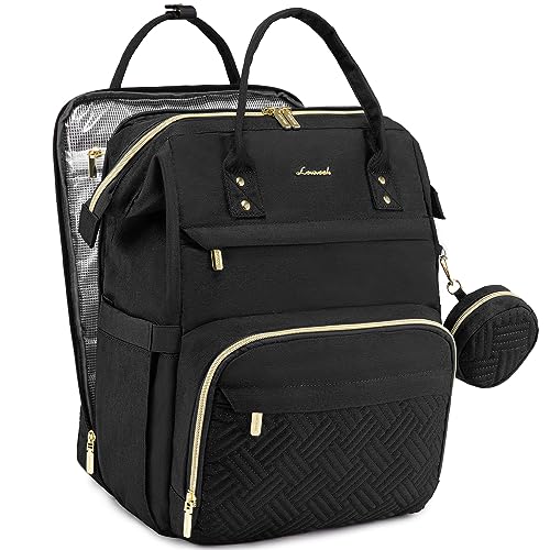 LOVEVOOK Diaper Bag Backpack, Multi functions Baby Bags with Diaper Compartments, Large Nappy Bag with Changing Pad & Pacifier Case, Unisex Travel Diaper Back Pack, Waterproof & Stylish, Black
