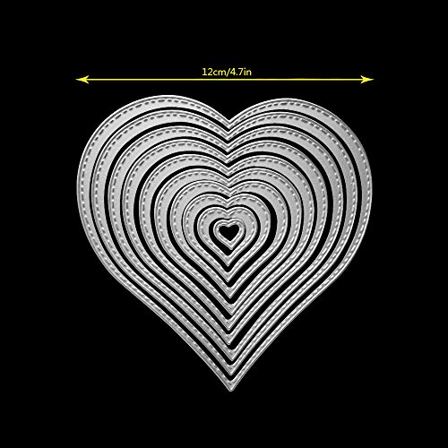 Die Cuts Cutting Dies Heart Square Flower Star Metal Embossing Stencils Template Mould for Card Scrapbooking and DIY Craft 4 Set 32 PCS