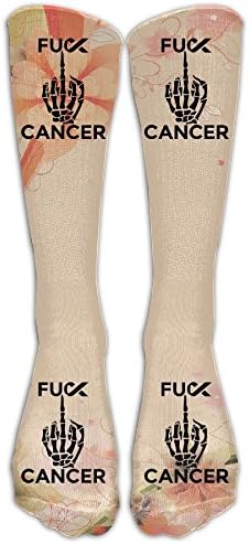 Cool Skull Fuck Cancer Knee High Long Soft Socks High Long Stockings Suitable For 38-44 Yards Of Feet