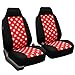 FH GROUP FH-FB115115 Full Set Polka Dots Car Seat Covers for Car Van and SUV, Red / Black color- Fit Most Car, Truck, Suv, or Van