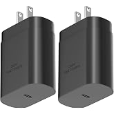 Samsung USB-C Super Fast Charging Power Adapter,25W PD Charger Block | for Samsung Galaxy S26/S26 Ultra/S26+/S25 Ultra/S25/S25+/S24 Ultra/S24/S24+/S23 Ultra/S23/S23+/S22/S22 Ultra/S22+(2 Pack)
