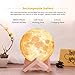 Night Light, Magifire 3D Moon Lamp 16 Colors Remote&Tap Control Dimmable Moon Light with Wooden Stand USB Charging Cable for Home Decoration Kids Birthday Gift Valentine's Day(3.94 inch/10 cm)