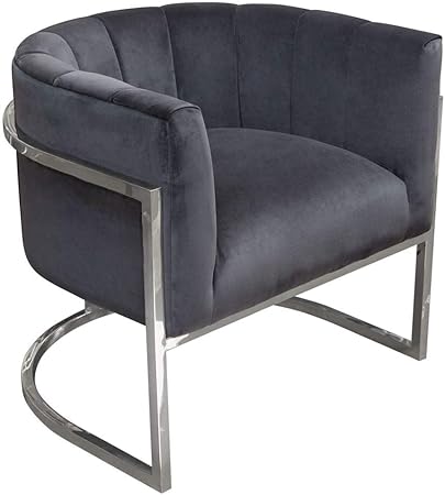 Amazon Com Diamond Sofa Pandora Accent Chair In Midnight Velvet