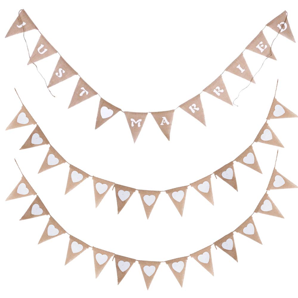 TOGEVAL Candy Bar Wimpelkette - Rustikale Partydeko 1,5m