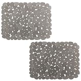 Pebble Sink Mat BliGli PVC Eco-friendly Kitchen Adjustable Sink Mat Pad Sink Protector (2 packs)