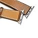valkit Compatible with Apple Watch Band 38mm 40mm 42mm 44mm, Double Tour Replacement Genuine Leather Strap Women Men Wristband for Apple Watch Series SE/6/5/4/3/2/1,Brown