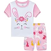 Popshion Baby Girls Pajamas Short Sleeve Cotton Jammies Toddler Girl Summer Clothes Short Sets 2 to 10 Years