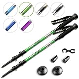 High Trek Premium Ultralight Trekking Poles w/Sweat Absorbing EVA Grips - Your collapsible Hiking/Walking Sticks come with Tungsten Tips and Flip Locks - Enjoy the Outdoors