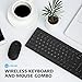 iClever GK03 Wireless Keyboard and Mouse Combo - 2.4G Portable Wireless Keyboard Mouse, Rechargeable Ergonomic Design Full Size Slim Thin Stable Connection for Windows 7/8/10, Mac OS