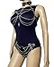 Women's Sexy Body Harness Leather and Metal Chain Cupless Bra Vest and G-String Bikini Costume Black