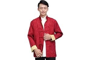 DLSNZ Men's Traditional Chinese Kung Fu Clothing Hanfu & Tang Suit Jacket Wing Chun Uniform Martial Arts Coats