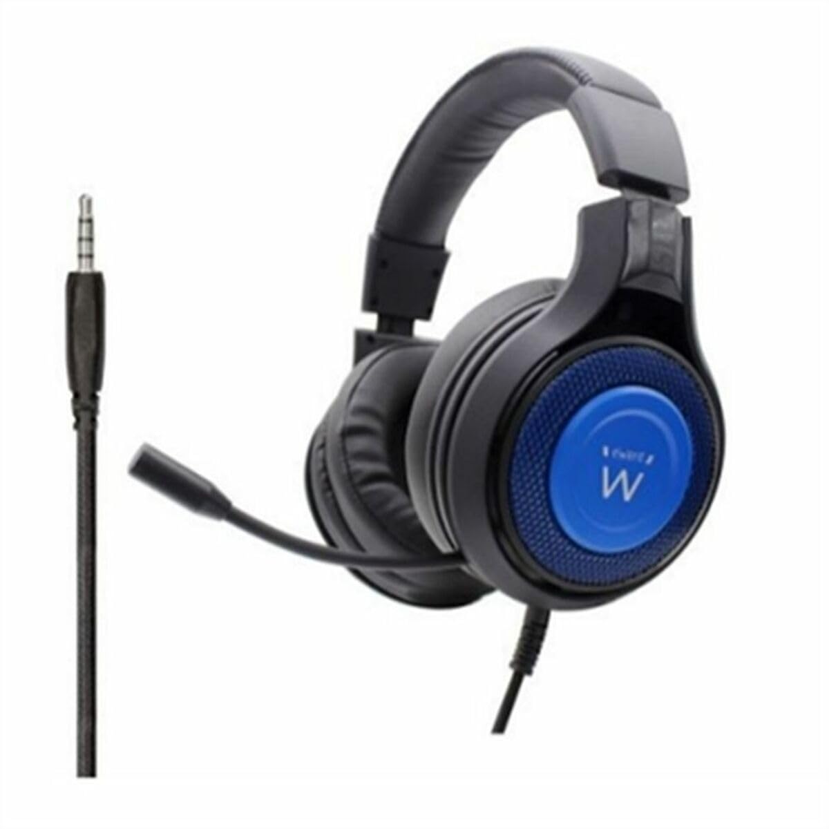Ewent PL3322|Gaming Headset with Flexible Microphone|With 3.5 mm Jack|Wired with 50 mm Driver|Long 1.5 M avo|Gaming Headset for PS4-PS5/Xbox One-Xbox X|Black,Blue