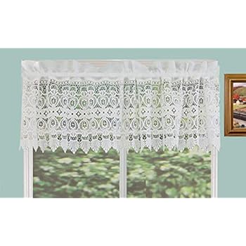 Amazon Com Creative Linens Knitted Lace Kitchen Curtain Valance