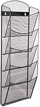 Safco Products 5578BL Onyx Mesh Magazine Wall Rack, 5 Pocket, Black