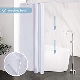 Furlinic White Shower Curtain Anti Mould Waterproof 90x180 cm Polyester view 4