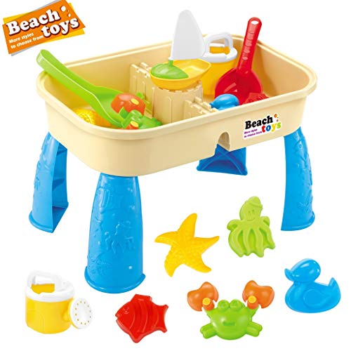 image for Sand Water Table for Kids, Ljnuanrg 2 in 1 Premium Indoor Outdoor Sand