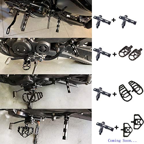 Goldfire Offroad Wide Motorcycle Fat Foot Pegs Pedals, 360Â° Roating Foot Pedals Footpegs Rests Suit for Harley Davidson Dyna Sportster Bobber (Black)