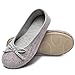 HomeTop Women's Elegant Cotton Knitted Memory Foam Indoor Ballerina House Slippers/Shoes