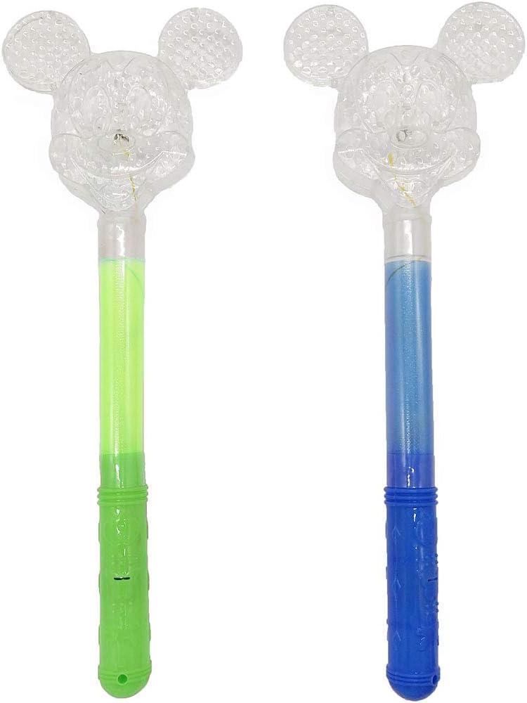 2 Pcs Light Up Magic Wand Princess LED Wand Mouse Mickey Ears Flashing Mouse Wand (green,blue)