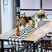 Aneco 2 Pack Checkered Table Runner Cotton Table Runner Trendy Modern Plaid Design Table Runner Elegant Decor for Indoor Outdoor Events 13 x 108 Inches Black and White