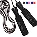 Jump Rope Adjustable Speed Rope with Carrying Pouch - Cardio Jumping Rope for Men, Women, and Children of All Heights and Skill Levels - Great for Crossfit Training, Boxing, and MMA Workouts(Black)