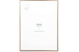 Opposite Wall Aluminium Metal Picture Frame, 18x24 in. | 46x61 cm Gold Sleek Matte, Lightweight, Shatterproof and Durable, Perfectly Crafted for Picture, Poster, Photo and Collage Displays