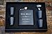 The Personalized Gift 6 Piece Custom Engraved Flask Gift Set, Black