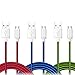 OKRAY 3 Pack 2M/6ft Extra Long Micro USB 2.0 to USB Cables Charging and Sync Data Charging Cords for Android, Samsung Galaxy, HTC, Motorola, Sony, LG, Google Nexus, Nokia and More ((Red Blue Green))