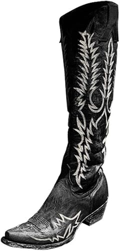 knee high boots thick heel