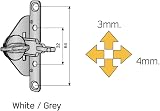Hafele INDAUX Supra Metal Drawer Side Front Fixing Brackets Grey Pair Solmer LTD view 2