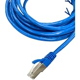 Cablix S/FTP Cat 6A Shielded Patch Cord with Boot, 10ft, Blue &ndash; High-Performance Ethernet Cable for Secure Networking