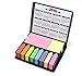 Colored Sticky Note Bundle Set, Mini Rectangular Notes and Index Flags Organizer, with Two Year Calendar. Black Leather Look Design Holder by Premy