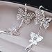 Double Layers Butterfly Rhinestone Long Tassels Hook Linear Earrings Women's New by Fashion Brand