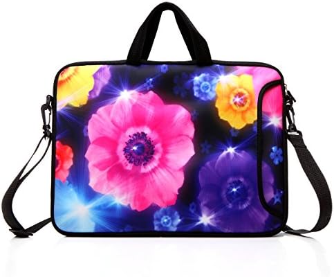 12.5-Inch Laptop Shoulder Bag Sleeve Case With Handle For 11.6" 12" 12.2" 12.5" Netbook/Macbook Air Pro (Colourful Flower)